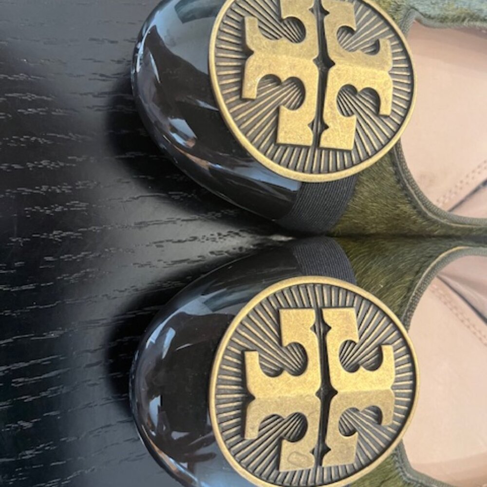 Tory Burch Green and Black Flats - Picture 6 of 7